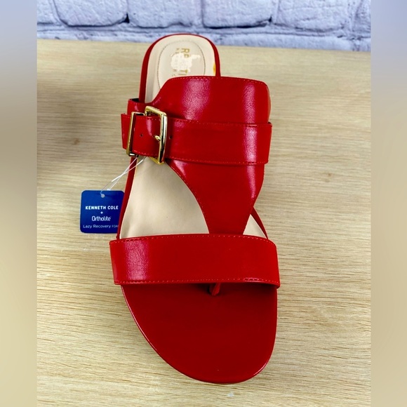 Kenneth Cole Red Sandals Heels Flip Flops Open Toed Sandals size 10 NWT - Picture 3 of 13